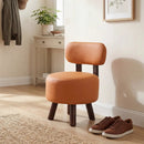 Small Footrest Stools Set of 2 Round Ottoman with Backrest by LJGDeals