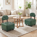 Small Rolling Footrest Stools Set of 2 with Lockable Wheels by LJGDeals