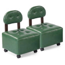 Small Rolling Footrest Stools Set of 2 with Lockable Wheels by DirectDeals