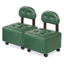 Small Rolling Footrest Stools Set of 2 with Lockable Wheels by LJGDeals