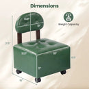 Small Rolling Footrest Stools Set of 2 with Lockable Wheels by DirectDeals