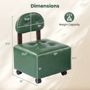 Small Rolling Footrest Stools Set of 2 with Lockable Wheels by LJGDeals
