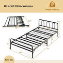Heavy Duty Metal Twin Foldable Bed Frame with Headboard & Footboard by DirectDeals
