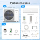 UltrEco Series 24000 BTU 3 Zone 23 SEER2 Mini Split Air Conditioner Wifi Enabled with Heat Pump by LJGDeals