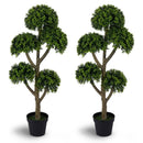 Set of 2 Artificial Boxwood Topiary Tree 46-Inch with 5 Ball by LJGDeals
