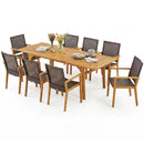 9-Piece Expandable Patio Dining Set for Deck and Garden by LJGDeals