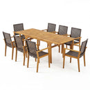9-Piece Expandable Patio Dining Set for Deck and Garden by LJGDeals