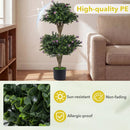 2 Pack 36" Artificial Double Ball Boxwood Topiary Tree with 41 Blossoms by LJGDeals