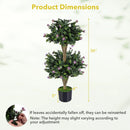 2 Pack 36" Artificial Double Ball Boxwood Topiary Tree with 41 Blossoms by LJGDeals