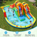 8-in-1 Giant Bounce House with 2 Long Slides and Climbing Walls for Yard Party by LJGDeals