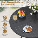 5 Pieces Patio Dining Set for 4 42.5 inch Outdoor Round Metal Table by DirectDeals