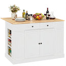 Kitchen Island with Storage with 2 Counter Height Solid Wood Bar Stools Set by LJGDeals