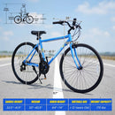 700C Hybrid Bike for Adult with 18-Speed Shimano Drivetrain and Phone Holder by DirectDeals