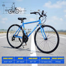 700C Hybrid Bike for Adult with 18-Speed Shimano Drivetrain and Phone Holder by LJGDeals