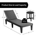 3-Piece Patio Lounge Set with Adjustable Recliner Chairs and Round Side Table for Poolside by LJGDeals