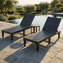 3-Piece Patio Lounge Set with Adjustable Recliner Chairs and Round Side Table for Poolside by LJGDeals