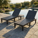 3-Piece Patio Lounge Set with Adjustable Recliner Chairs and Round Side Table for Poolside by DirectDeals