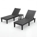 3-Piece Patio Lounge Set with Adjustable Recliner Chairs and Round Side Table for Poolside by DirectDeals