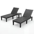 3-Piece Patio Lounge Set with Adjustable Recliner Chairs and Round Side Table for Poolside by LJGDeals