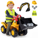 3-in-1 Ride on Excavator Bulldozer Detachable with Engine Sound and Helmet by LJGDeals