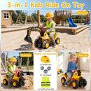 3-in-1 Ride on Excavator Bulldozer Detachable with Engine Sound and Helmet by LJGDeals