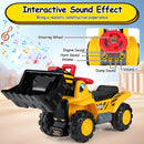 3-in-1 Ride on Excavator Bulldozer Detachable with Engine Sound and Helmet by LJGDeals