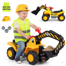 3-in-1 Ride on Excavator Bulldozer Detachable with Engine Sound and Helmet by LJGDeals