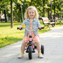 Glowing Wheels Toddler Tricycle Foldable Kids Trike with Basket and Duck Bell by LJGDeals