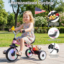 Glowing Wheels Toddler Tricycle Foldable Kids Trike with Basket and Duck Bell by LJGDeals