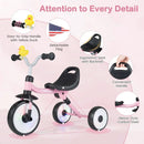 Glowing Wheels Toddler Tricycle Foldable Kids Trike with Basket and Duck Bell by LJGDeals