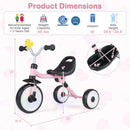 Glowing Wheels Toddler Tricycle Foldable Kids Trike with Basket and Duck Bell by LJGDeals