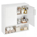 Bathroom Wall Cabinet with 2 Fluted Doors and Open Cube and Adjustable Shelf by LJGDeals