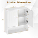 Bathroom Wall Cabinet with 2 Fluted Doors and Open Cube and Adjustable Shelf by LJGDeals