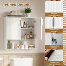 Bathroom Wall Cabinet with 2 Fluted Doors and Open Cube and Adjustable Shelf by LJGDeals