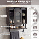 Bathroom Wall Cabinet with Sliding Barn Door and Metal Hanging Bar with 3 Hooks by LJGDeals