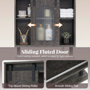 Bathroom Wall Cabinet with Sliding Barn Door and Metal Hanging Bar with 3 Hooks by LJGDeals
