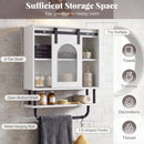 Bathroom Wall Cabinet with Sliding Barn Door and Metal Hanging Bar with 3 Hooks by DirectDeals