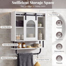 Bathroom Wall Cabinet with Sliding Barn Door and Metal Hanging Bar with 3 Hooks by LJGDeals