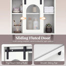 Bathroom Wall Cabinet with Sliding Barn Door and Metal Hanging Bar with 3 Hooks by DirectDeals