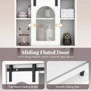 Bathroom Wall Cabinet with Sliding Barn Door and Metal Hanging Bar with 3 Hooks by LJGDeals