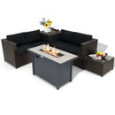 5-Piece Patio Furniture Set with Propane Fire Pit Table by LJGDeals