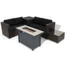 5-Piece Patio Furniture Set with Propane Fire Pit Table by DirectDeals