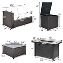 5-Piece Patio Furniture Set with Propane Fire Pit Table by DirectDeals