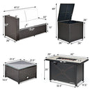 5-Piece Patio Furniture Set with Propane Fire Pit Table by LJGDeals