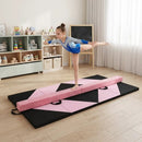 Folding Gymnastics Mat and Portable Floor Balance Beam Set by LJGDeals