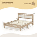 Queen Wood Bed Frame with Upholstered Headboard by DirectDeals