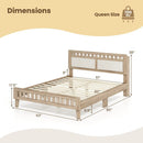 Queen Wood Bed Frame with Upholstered Headboard by LJGDeals
