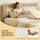 Queen Wood Bed Frame with Upholstered Headboard by DirectDeals