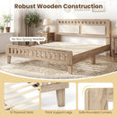 Queen Wood Bed Frame with Upholstered Headboard by LJGDeals