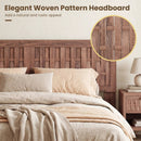 Mid Century Queen Size Bed Frame with Woven Accent Headboard by LJGDeals